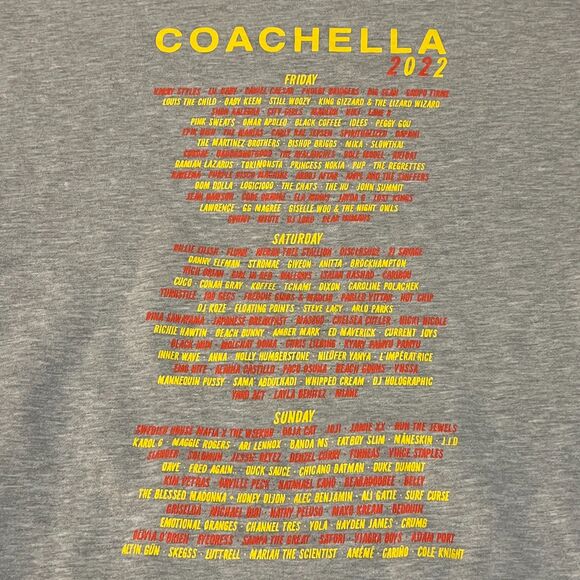 Coachella 2022 Gray Hoodie Music Festival Billie Eilish Weeknd Adult Size Large - Picture 5 of 7